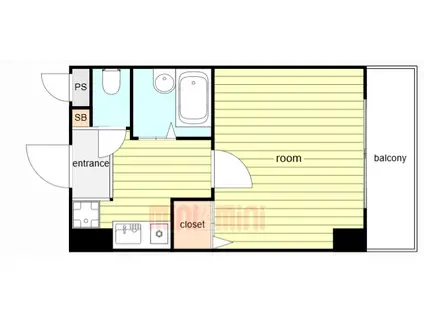 ヴィラセゾン甲南(1K/2階)の間取り写真