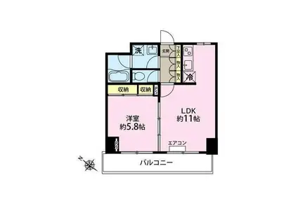 ベェルヴェル稲城(1LDK/4階)の間取り写真