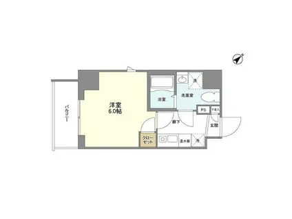 アクシーズグランデ浦和東仲町S(1K/10階)の間取り写真