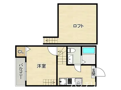 メゾンド美野島(1K/2階)の間取り写真