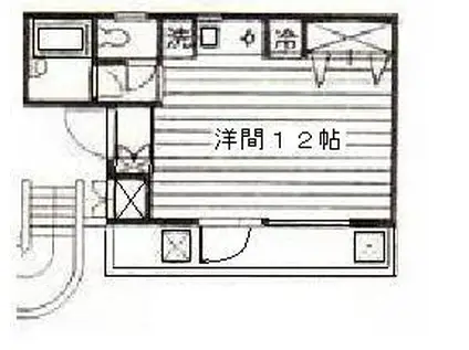 池之端レジデンス(1DK/3階)の間取り写真
