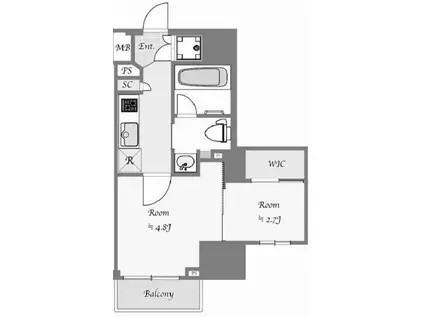 AXAS駒込アジールコート(1DK/2階)の間取り写真