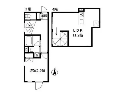 BILLY HOUSE(1LDK/3階)の間取り写真