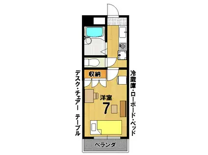 ポート・リジェール78(ワンルーム/2階)の間取り写真