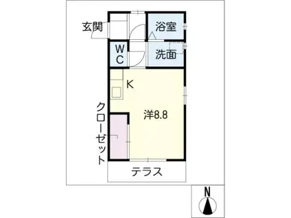 RIVERSIDE HILL(ワンルーム/2階)の間取り写真