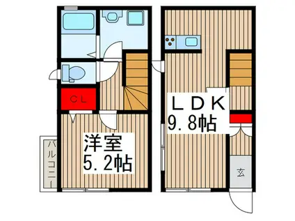プランドール西青木(1LDK/1階)の間取り写真
