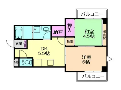T・イグレック(2DK/3階)の間取り写真