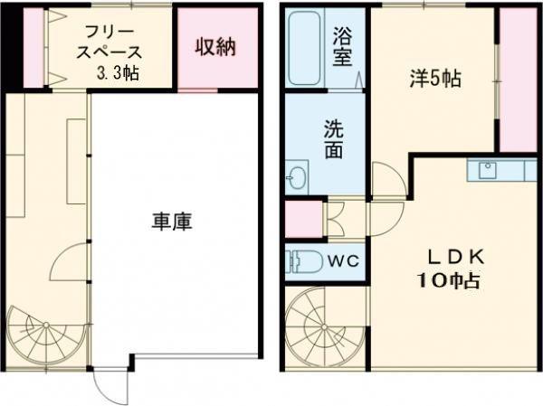 KUROKANE 39(2LDK/1階)の間取り写真