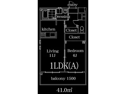 ISLAND遥A棟(1LDK/3階)の間取り写真