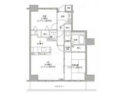 エテルニテエス(2LDK/5階)の間取り写真