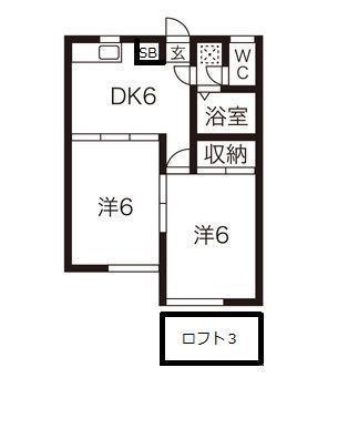 レオパレス沖野第3(2K/1階)の間取り写真