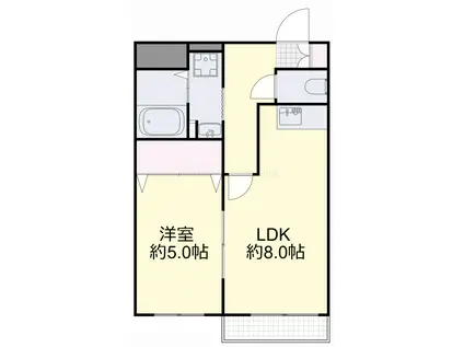 グランデュール医大南(1LDK/7階)の間取り写真