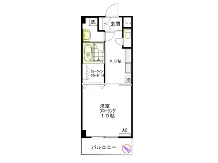 M2マンション(1K/7階)の間取り写真