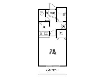 ラフィーネ東青山(1K/2階)の間取り写真