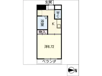 HILLS I(1K/3階)の間取り写真