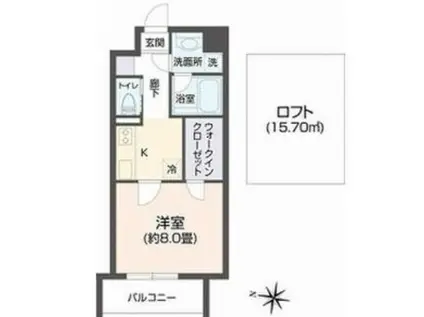 ヴィアーレ新寺(1K/9階)の間取り写真