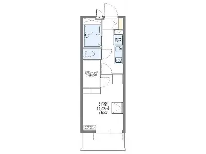 レオパレス山崎88(1K/3階)の間取り写真