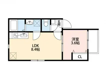 コートスタイル二日市駅前(1LDK/2階)の間取り写真