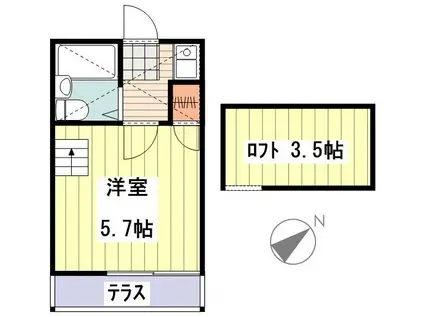 ウィステリア久我山(1K/2階)の間取り写真