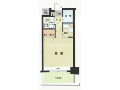 エステート・モア・今泉(1K/5階)の間取り写真