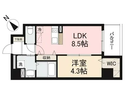 MAYFAIR観光町PREMIUM(1LDK/5階)の間取り写真