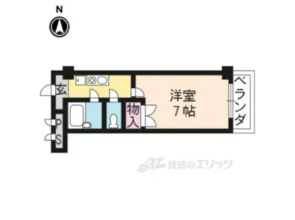 角安ビル(1K/2階)の間取り写真