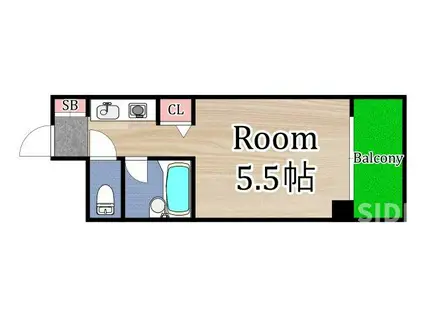 アルピーヌ旭(1K/3階)の間取り写真