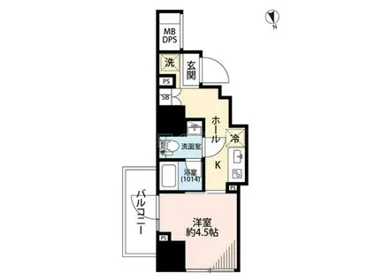 プレール・ドゥーク戸越銀座通(1K/12階)の間取り写真