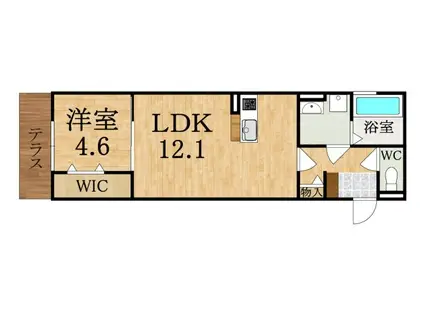 イルミナーレII(1LDK/1階)の間取り写真