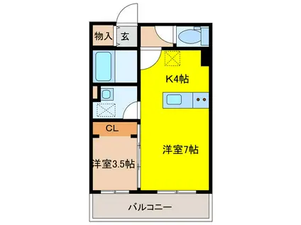 LIFE LINE 38(1LDK/5階)の間取り写真