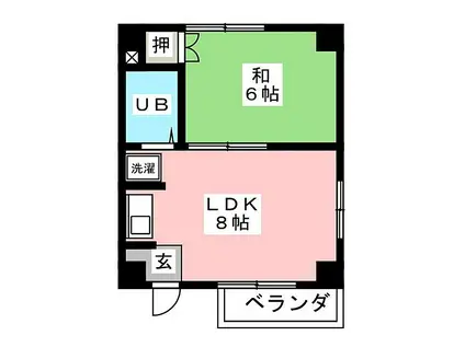 エクセル名商(1LDK/3階)の間取り写真