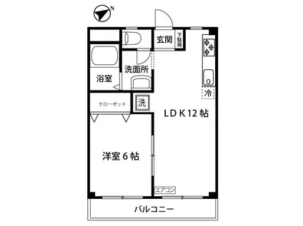 ヴィラパークヒルI(1LDK/1階)の間取り写真