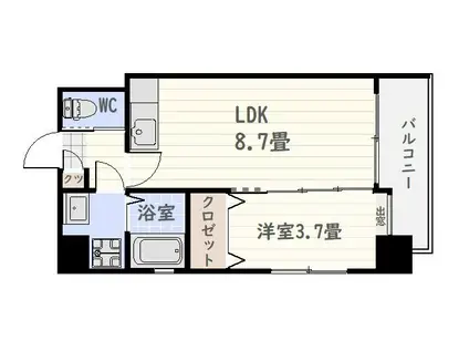 GRAND COURT(1LDK/7階)の間取り写真