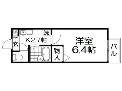 寝屋川菊池ハイツ(1K/2階)の間取り写真