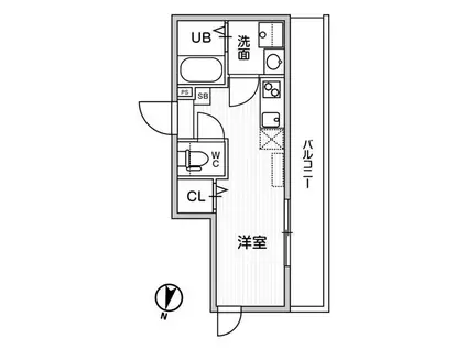 TS CUORE横濱元町(ワンルーム/2階)の間取り写真