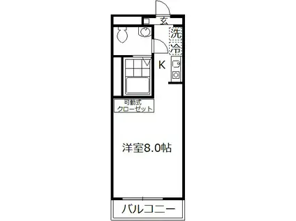 ミューズ宮前(ワンルーム/3階)の間取り写真