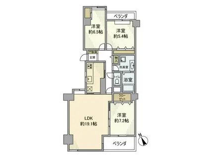 日吉ロイヤルマンション(3LDK/5階)の間取り写真