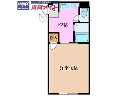 プラザイン21(1K/1階)の間取り写真