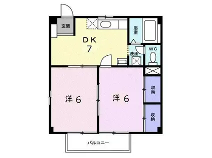 サンパレス淀川 A(2DK/2階)の間取り写真