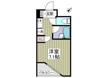 パワーク調布(ワンルーム/1階)の間取り写真
