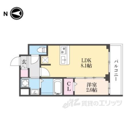 ファステート京都西陣エール(1LDK/2階)の間取り写真