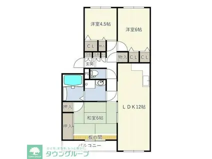 INOVE松戸六高台(3LDK/3階)の間取り写真