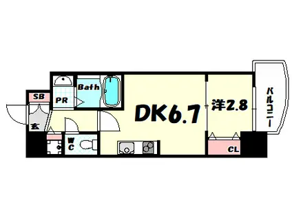 SERENITE神戸元町(1DK/10階)の間取り写真