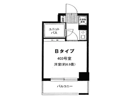 リバーサイドバレル(1K/4階)の間取り写真