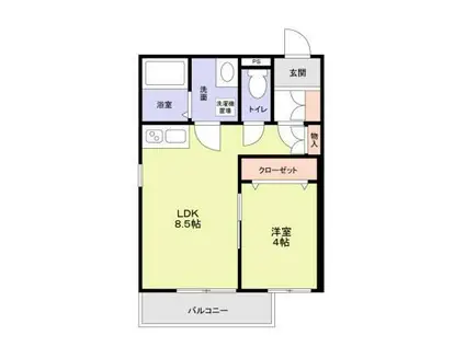 KAYU MANIS(1LDK/1階)の間取り写真