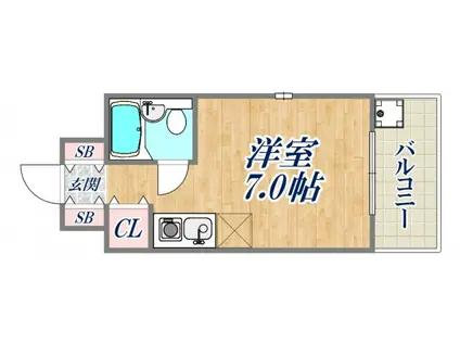 ハイツ大和2(1K/1階)の間取り写真