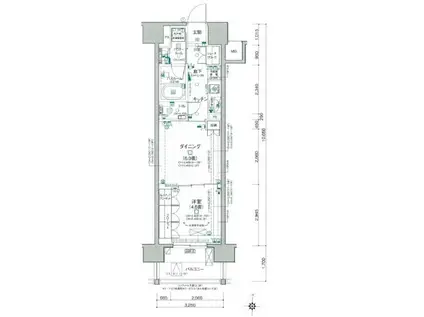 パレステージ大島(1LDK/15階)の間取り写真