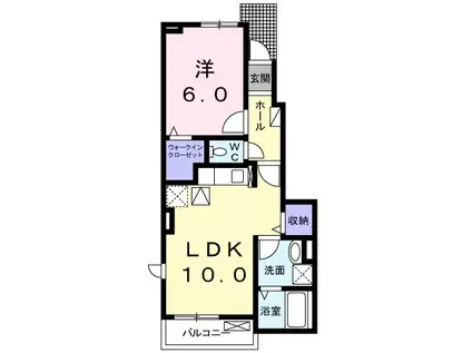 ＪＲ相模線 下溝駅 徒歩11分 2階建 築4年(1LDK/1階)の間取り写真