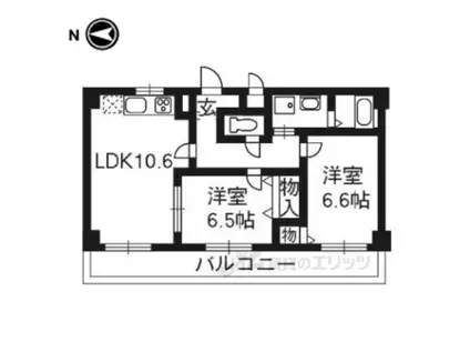 ヴェルドミール(2LDK/3階)の間取り写真