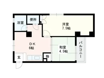 戸渡ビル(2DK/4階)の間取り写真
